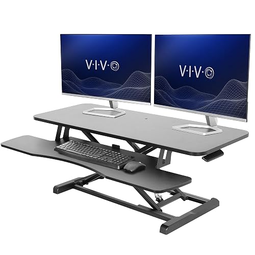 VIVO Black 42 in Standing Desk Converter, DESK-V042KB | Large,