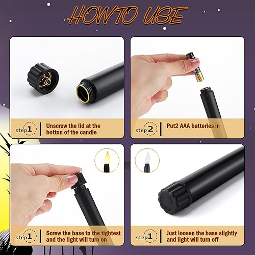 Miniatura 3 de 16 velas de ventana con base parpadeantes sin llama, velas cónicas que funcionan con pilas, velas LED para decoración de San Valentín, Navidad,