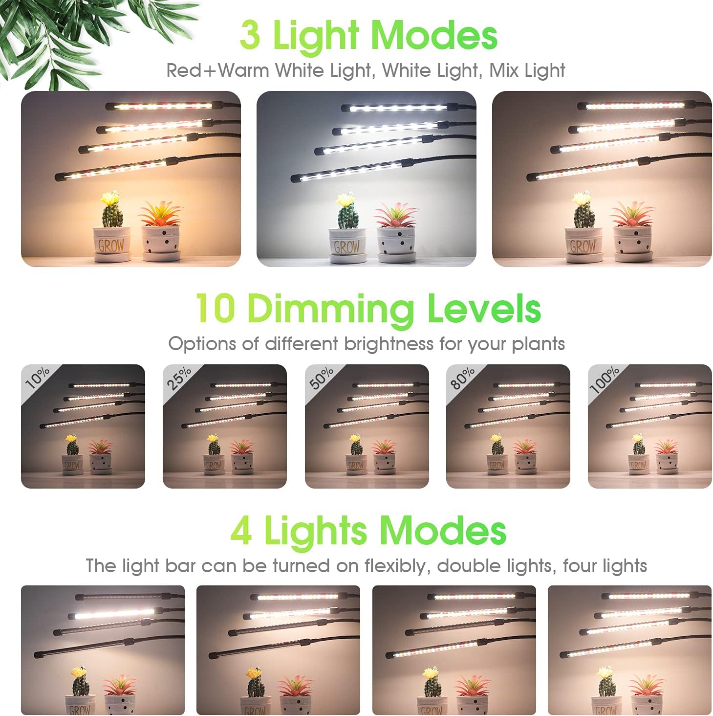 Grow Lights for Indoor Plants, Sowinski Full Spectrum 4 Head 80 LED Floor Plant Light with Stand for Tall & Large Plants, Growing Lamps with 4/8/12H Timer, 10 Dimmable Levels with Remote Control : Patio, Lawn & Garden