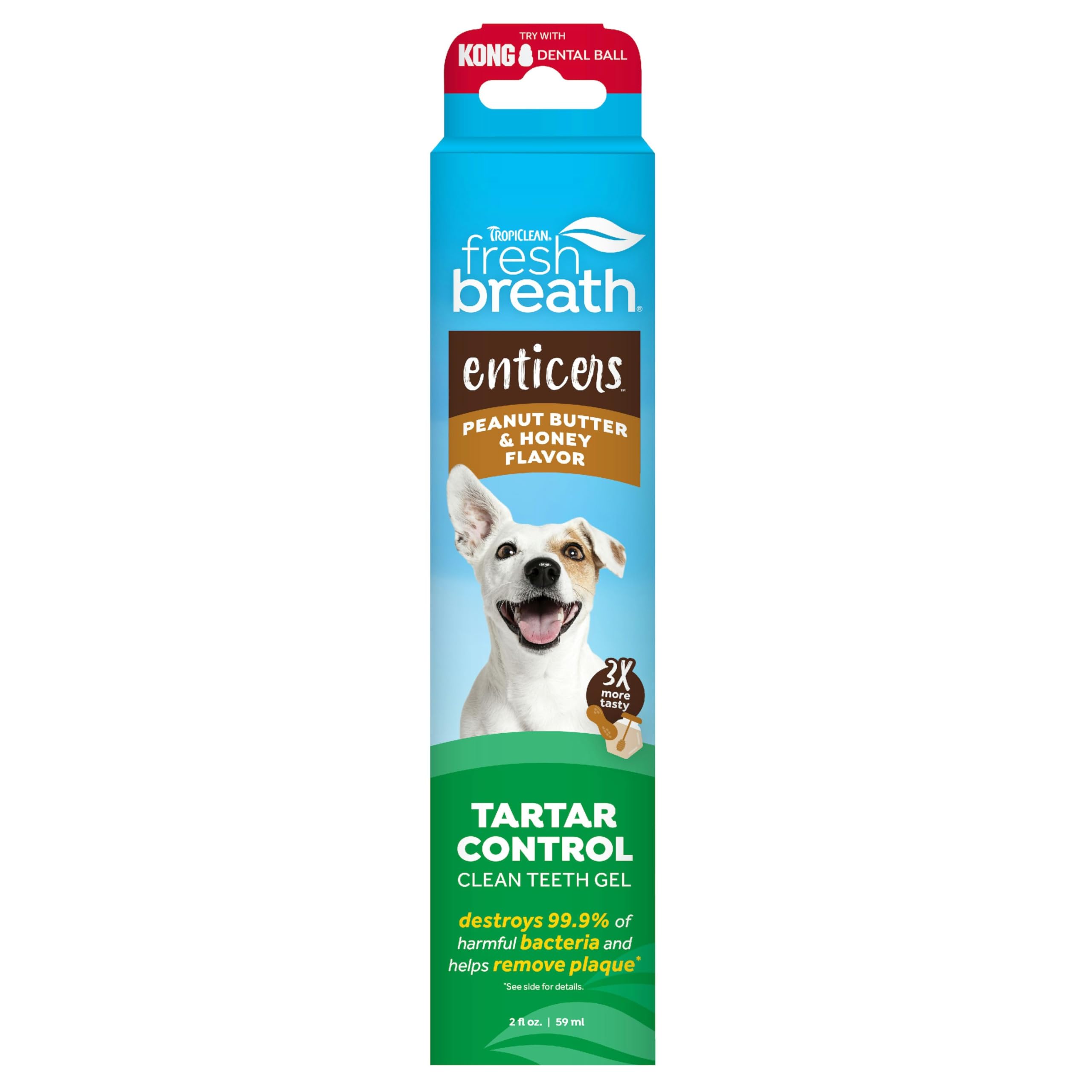 TropiClean Fresh Breath - Dog Toothpaste - Dog Teeth Cleaning Peanut Butter & Honey Flavor - Freshens Breath and Cleans Teeth - 2oz