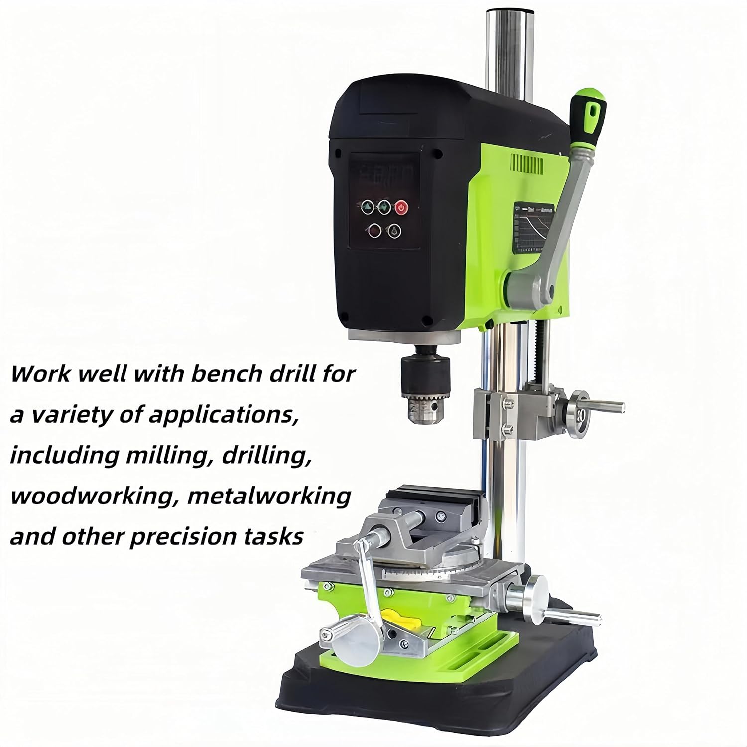 Cross Slide Drill Press Vise, 2-Way X- Y- Benchtop Drill Press Clamp, Portable Table Drill Press Vise with 90° Rotary Table for Drilling Milling Machine