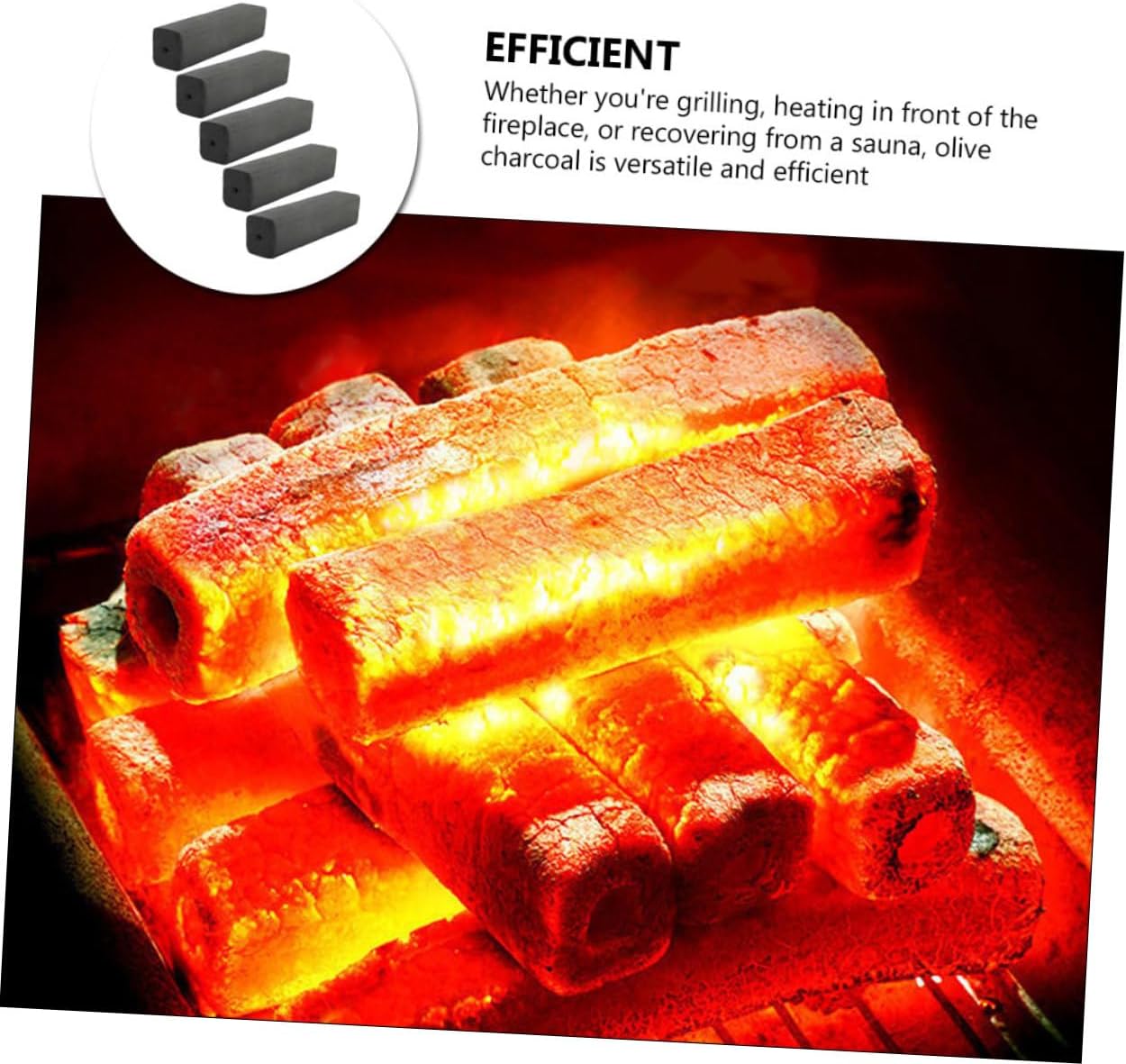 Garneck 5pcs Natural Charcoal Tablets for Lighting Charcoal for BBQ Camping Picnic High-Temperature for Outdoor Grilling