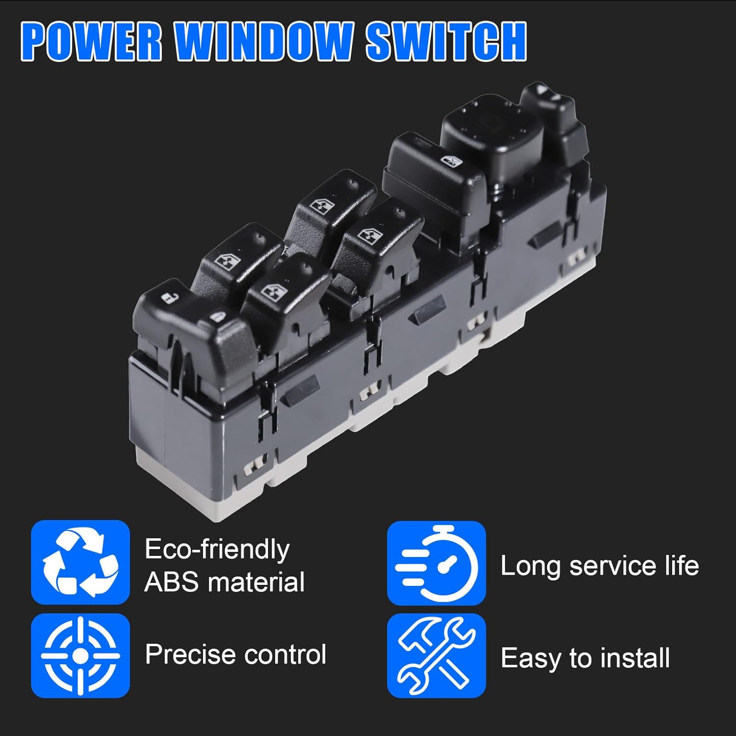 15883320 Driver Side Door Lock and Power Window Switch Compatible with Chevy Avalanche Silverado Suburban Tahoe GMC Yukon Sierra 2003-2007, for Cadillac Escalade, 920-020