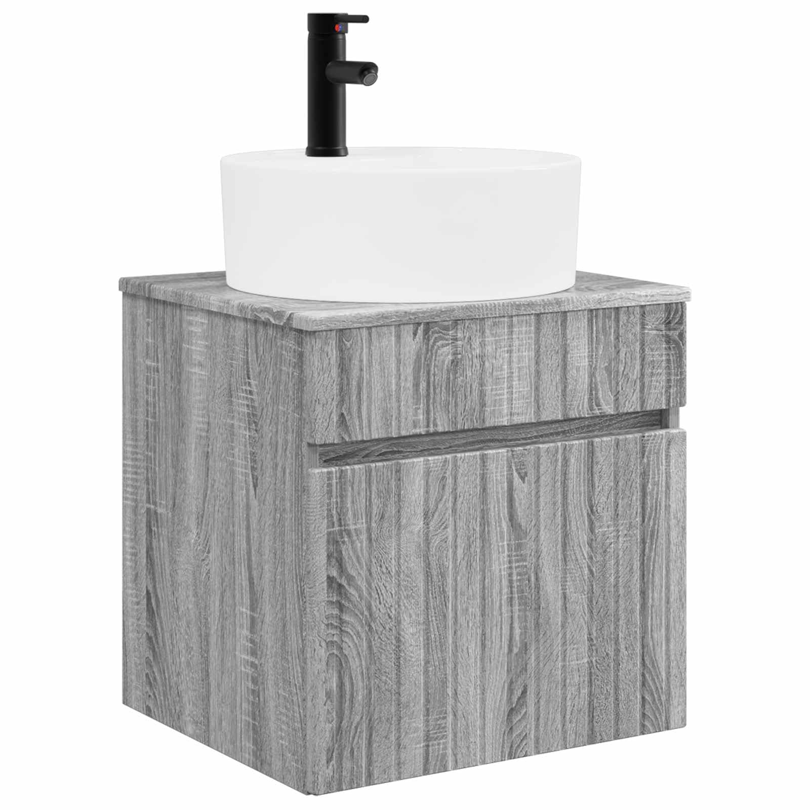 Vidaxl Greysonoma Wall-Mounted Sink Vanity Grey Sonoma 49 X 44.5 X 65 Cm,