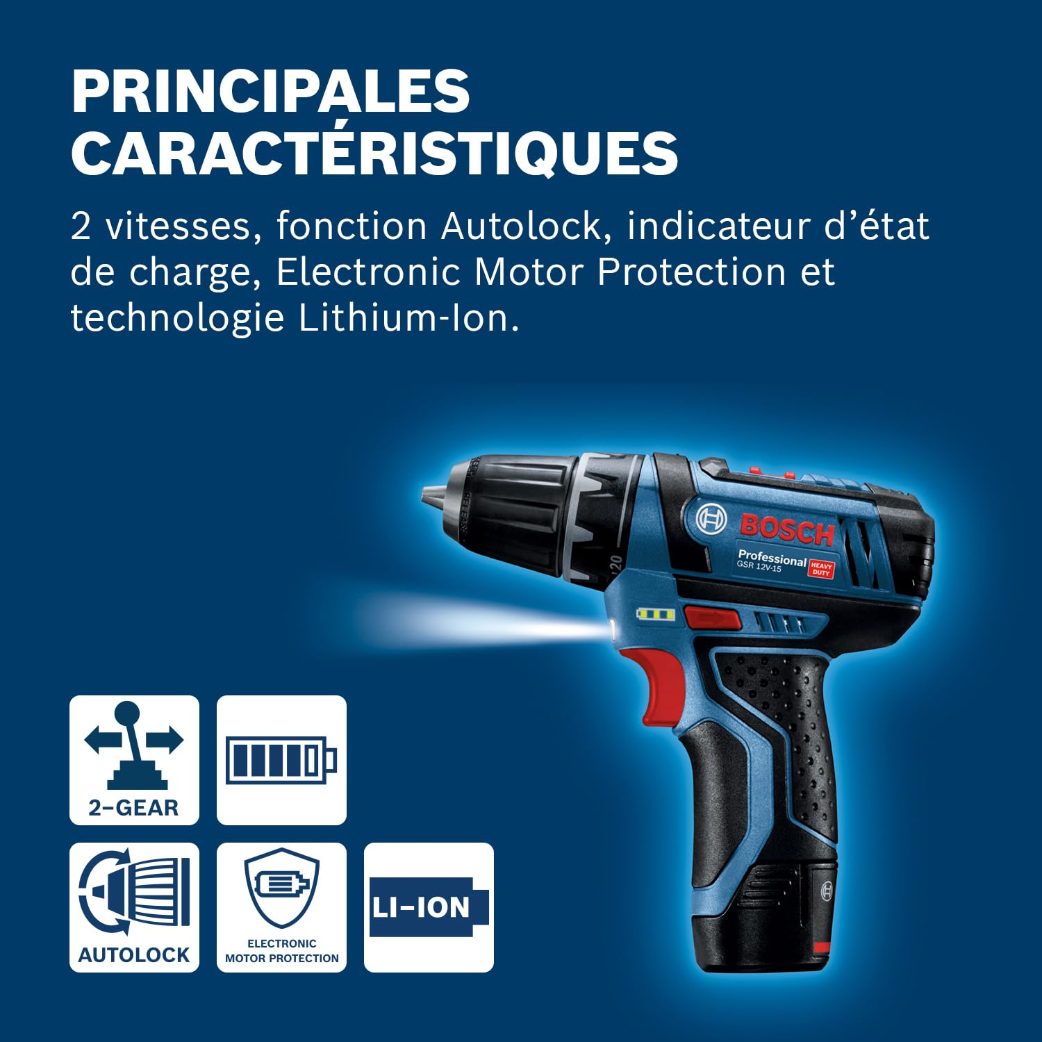 Bosch Professional 12V System perceuse-visseuse sans-fil GSR 12V-15 (avec 2 batteries 2,0 Ah, chargeur, set d’accessoires 39 pièces, sacoche d’outils) - Set Amazon Exclusive