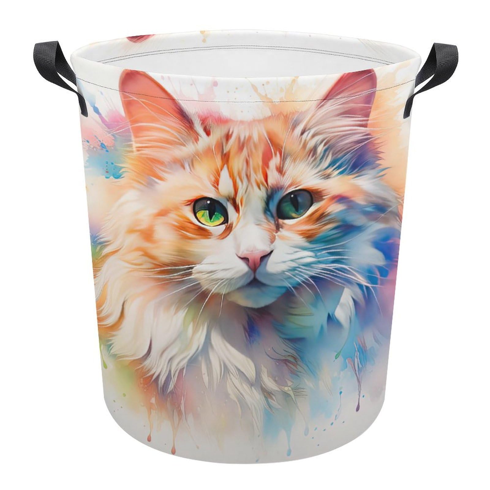 Cesta para la colada de gato divertido cubo ropa sucia almacenamiento moderno