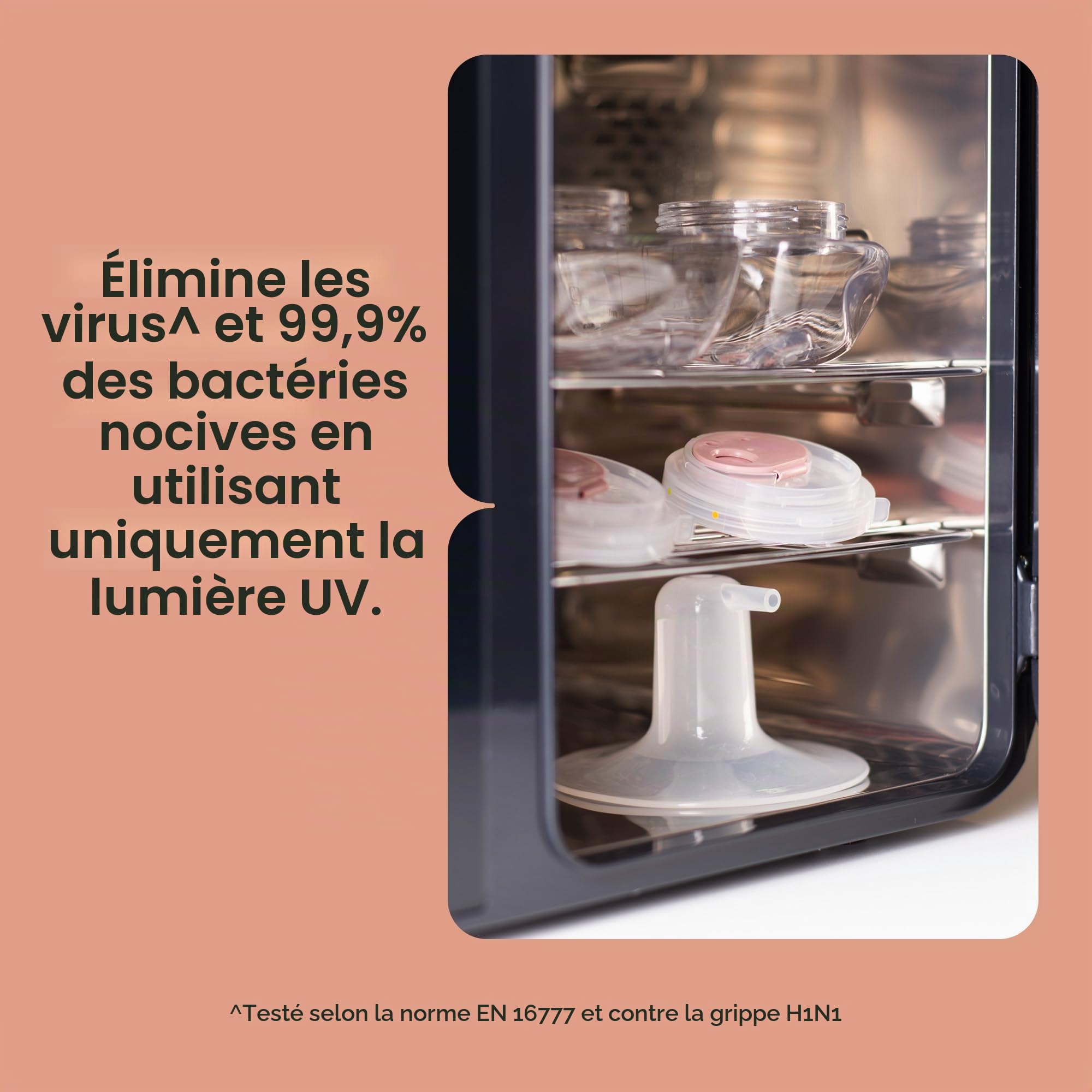 Tommee Tippee UV 3-in-1 Steriliser and Dryer for Baby Bottles and Accessories, Kills 99.9% of Bacteria and Viruses*, Steam and Water Free, White