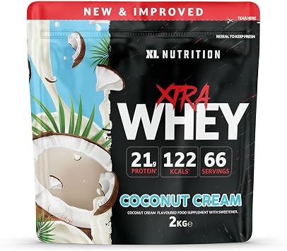 Whey Protein Powder | High Protein, Low Carbohydrates | 67 Servings, 2kg | Suitable for Vegetarians | Ideal for Muscle Building, Recovery Support Coconut Cream