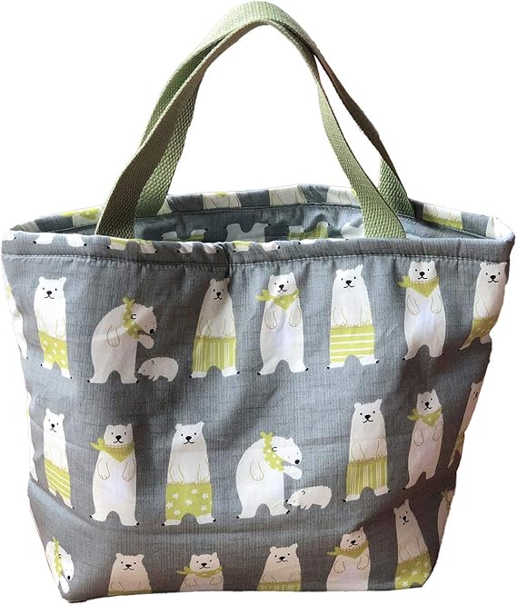 Amazon トートバッグ レディース 小さめ 軽量 バッグ アウトドア 旅行 肩掛け トート ミニ 熊 可愛い 白熊 グレー ノーブランド品 トートバッグ