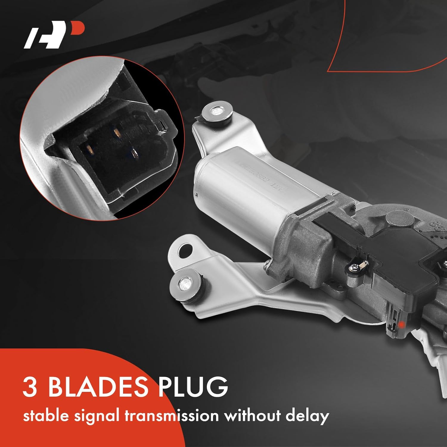 A-Premium Rear Windshield Wiper Motor Compatible with Acura MDX 2007 2008 2009 2010 2011 2012 2013, 3.7L, Sport Utility, 3-Pin, Replace# 76700-STX-A01