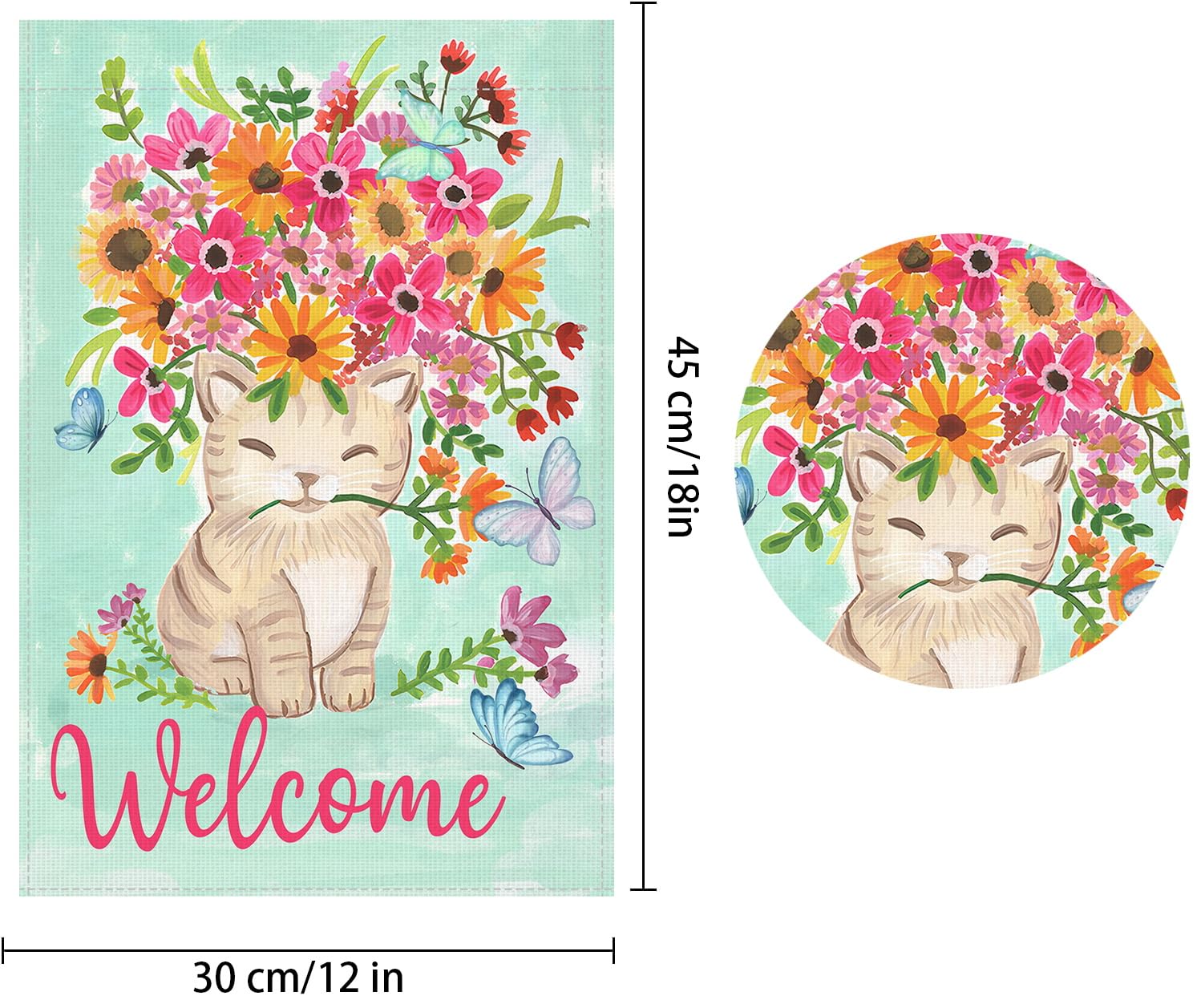 Bandiera da giardino Un gatto curioso Bandiere decorative