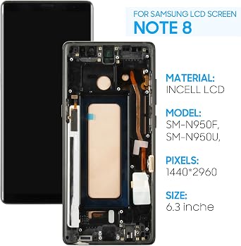 Screen Replacement for Samsung Galaxy Note 8 Incell SM-N950U, SM-N950U1, M-N950F, SM-N9500, SM-N950N, SM-N950W, SC-01K, SM-N950FD LCD Display Touch Digitizer Assembly(Not Fingerprint)