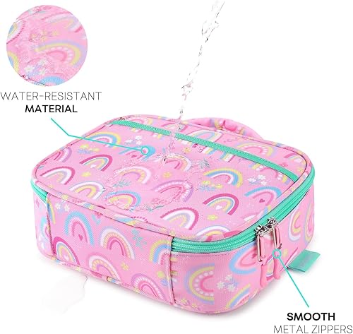 Miniatura 115 de mibasies Lonchera infantil para niñas pequeñas, bolsa de almuerzo aislada y reutilizable para la escuela, fresas surtidas, color rosa Surtido