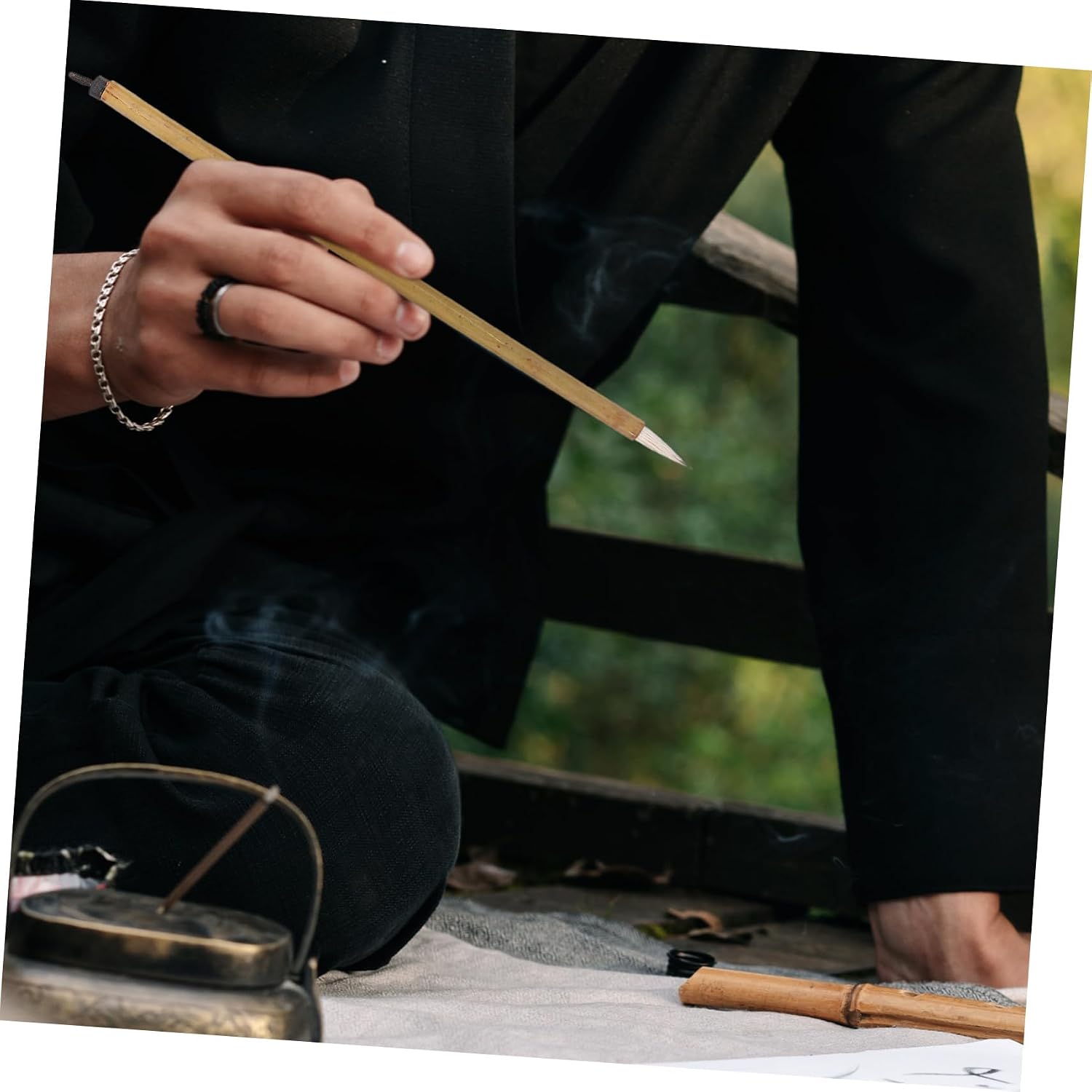 SHINEOFI 6PCS Chinese Calligraphy Brush Set for Beginners Traditional Calligraphy Pens Sumi Ink for Painting and Writing Watercolor Brush Kit for Art Students