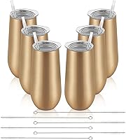 Vista 20 de Lifecapido Paquete de 6 Vasos de Champán Sin Tallo, 355ml Copas de Champán Aisladas, Vaso de Champán de Acero Inoxidable Sin Tallo, Vaso de Champán