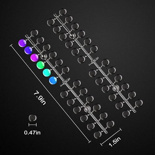Miniatura 5 de 120 puntas redondas de exhibición de uñas postizas, tabla de visualización de color transparente para arte de uñas, palos de muestra de uñas con