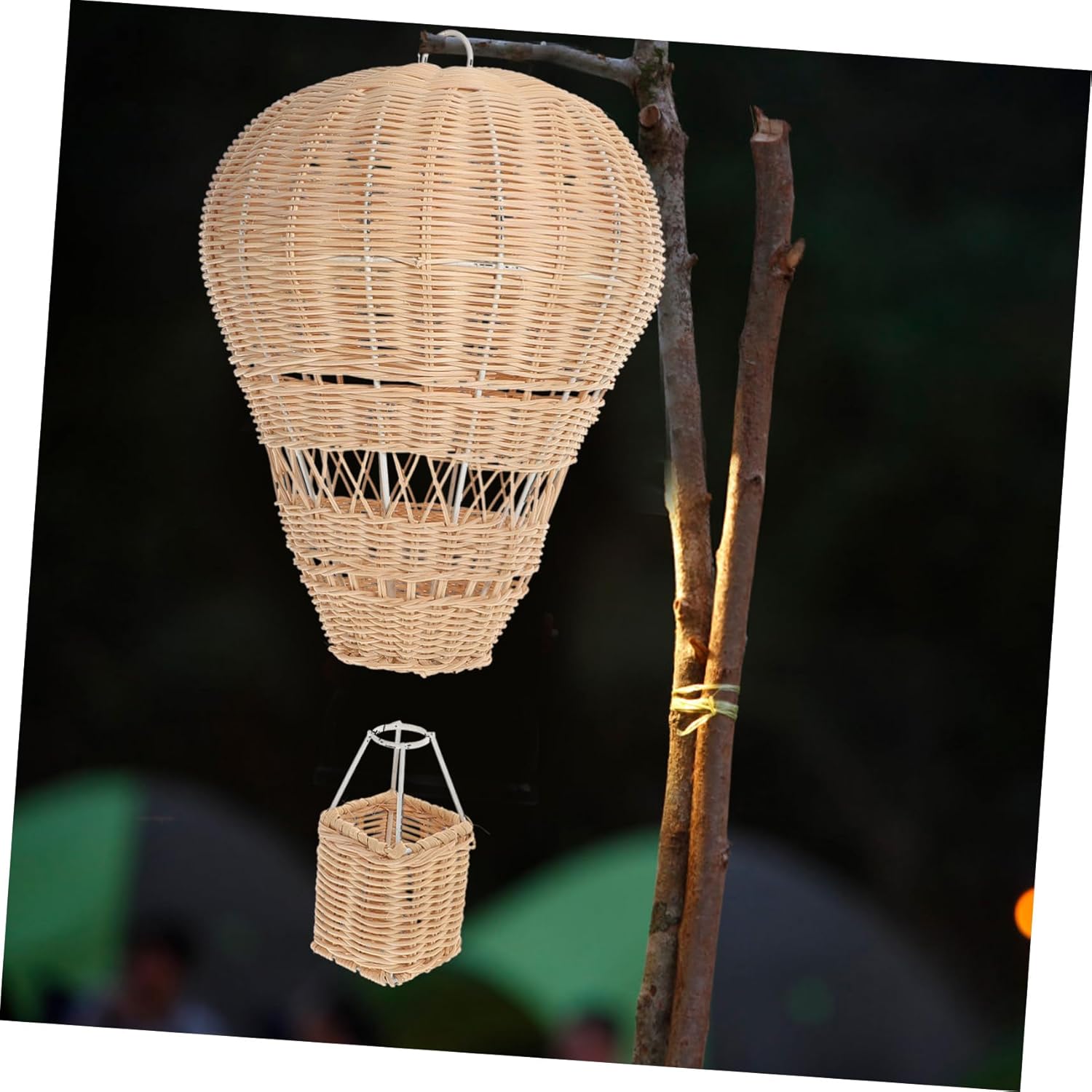 balacoo Handmade Rattan Hot Air Balloon Ornament Decorative Hanging Balloon for Bedroom Decorations Boys and Girls Decor Wedding Christmas Party