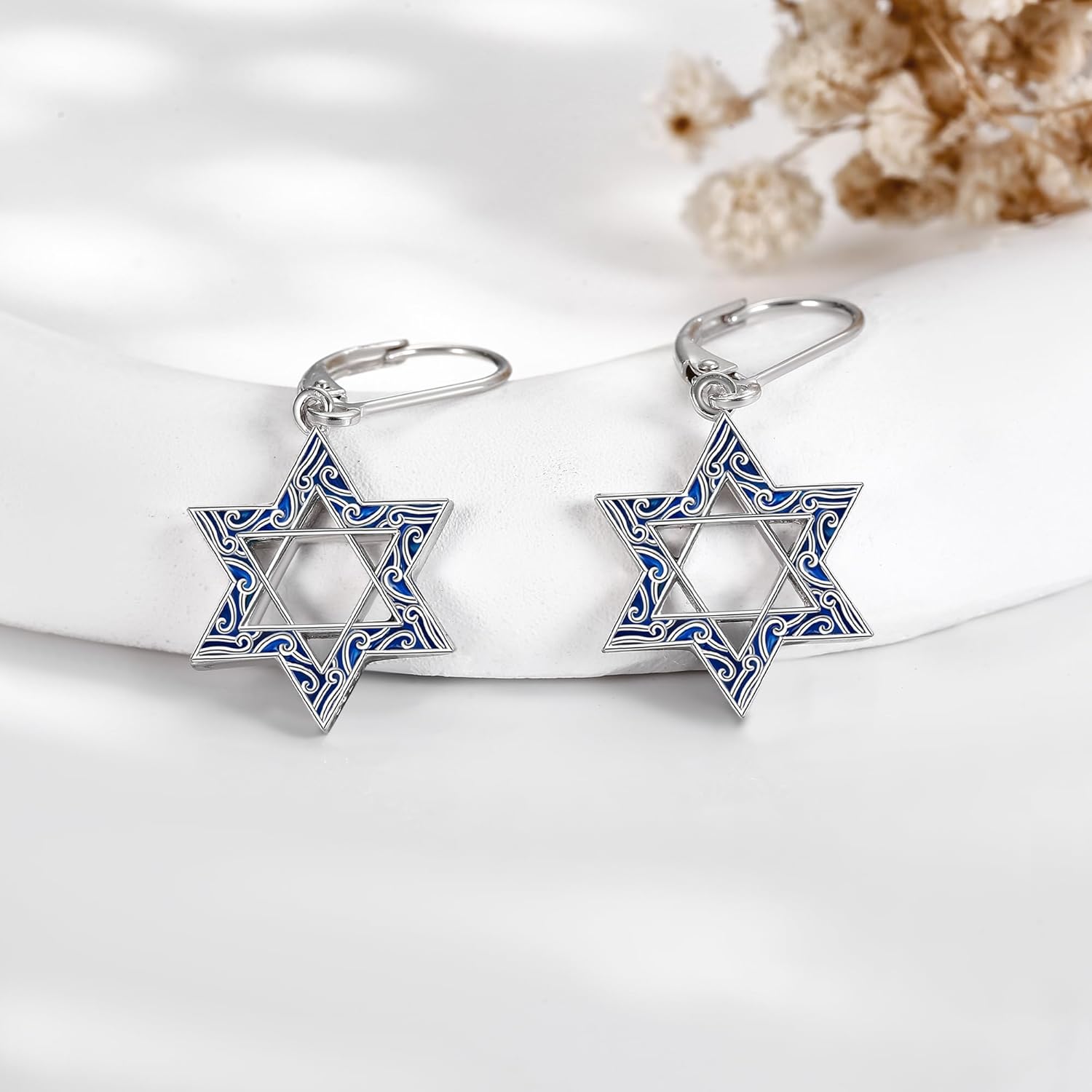 Star of David Earrings Sterling Silver French Clasp Earrings star of david Jewish Jewelry Mother's Day Gifts - Image 4