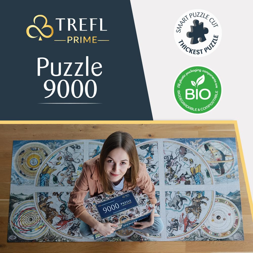 Trefl Prime - Puzzle UFT: Ancient Celestial Maps - 9000 Piezas, Puzle de Gran Formato con una Imagen de una Antigua Carta Estelar, Bio, EKO, Entretenimiento para Adultos y niños a Partir de 12 años