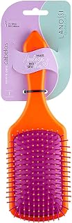 Escova Orange Raquete Quadrada, Cores Laranja e Rosa, Linha Essencial, Lanossi.