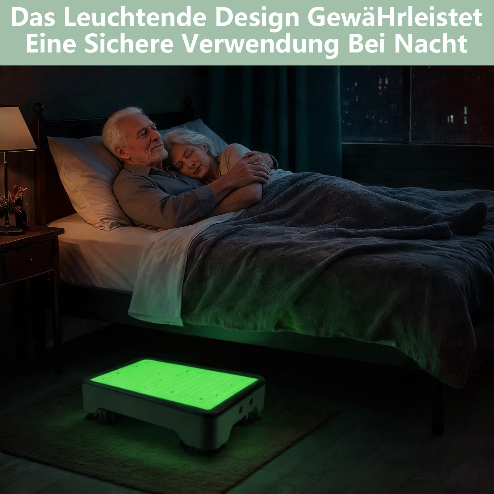 rutschfest Halbstufe, 3-Stufig Höhenverstellbarer Trittstufe mit Nachleuchtende, Tragbare Tritthocker Bis 200 kg, Treppenhilfe für Senioren, Step Hocker für Bad, Auto, Wohnwagen, Outdoor