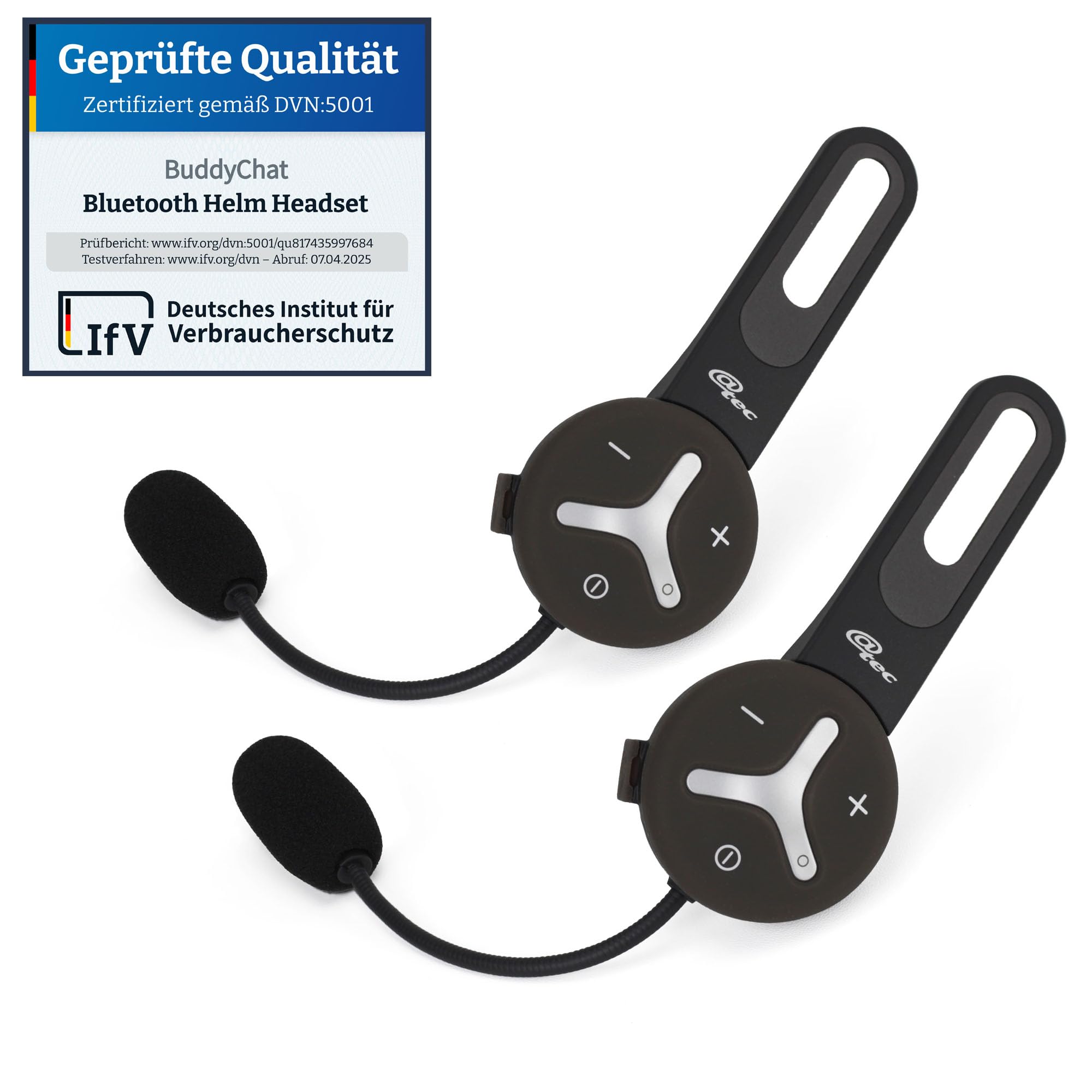 Duo Lot de 2 casques intercom Bluetooth pour vélo, sport, ski, travail, mains libres, interphone, réduction du bruit DSP, portée jusqu'à 1000 m