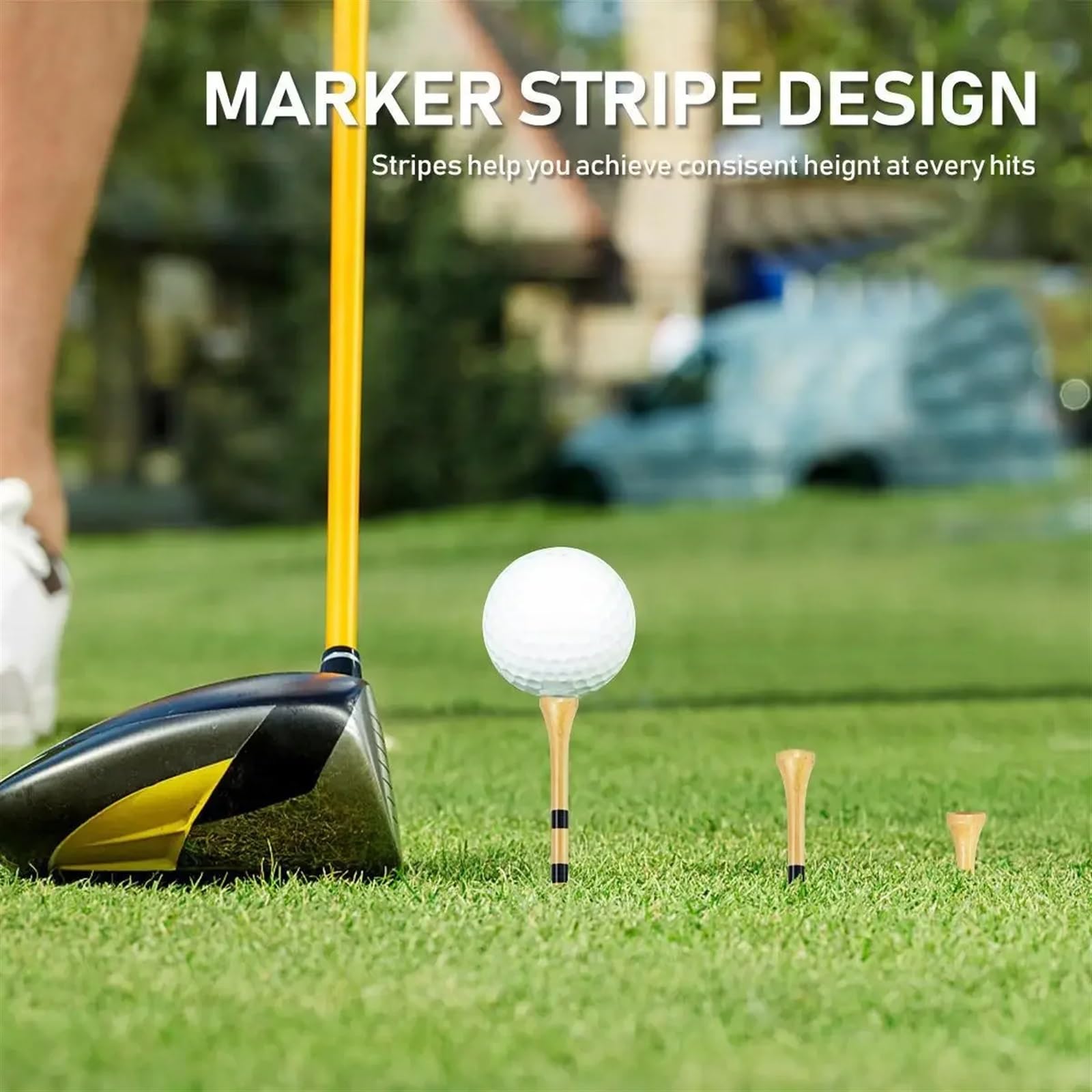 Golf Tee 50 stücke Holz Golf Tees Stabile Golf Nägel for Fahrer Oder Eisen Holz T System FüR Einen Idealen Abschlag