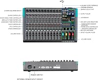 Depusheng PA12 12 csatornás DJ keverő 256 DSP effekt Bluetooth USB 48V fantom tápellátás 9