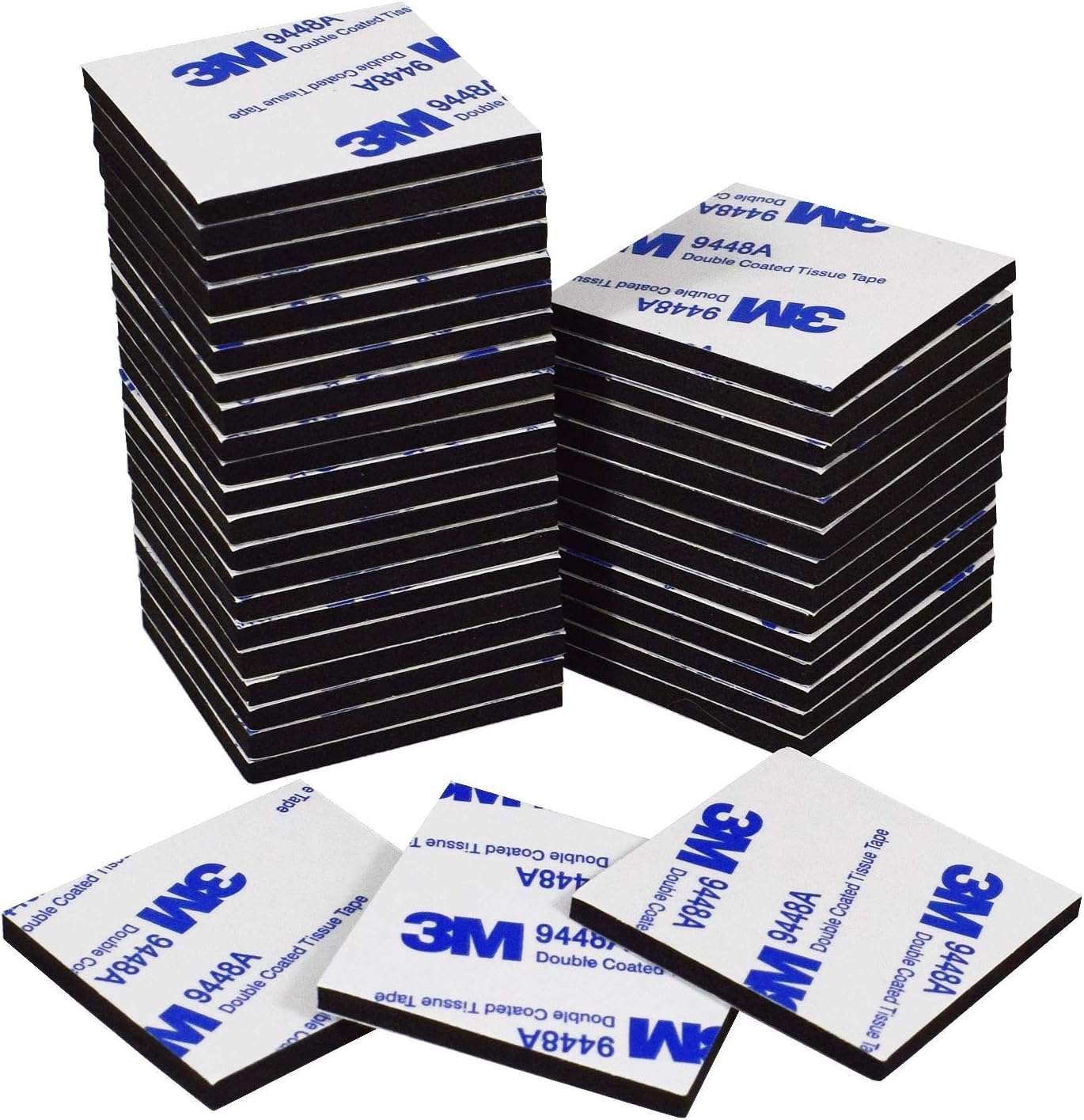 Double Sided Foam Pads, 40 Pcs Black Double Adhesive Foam Pads Strong Mounting Tape, Black Square