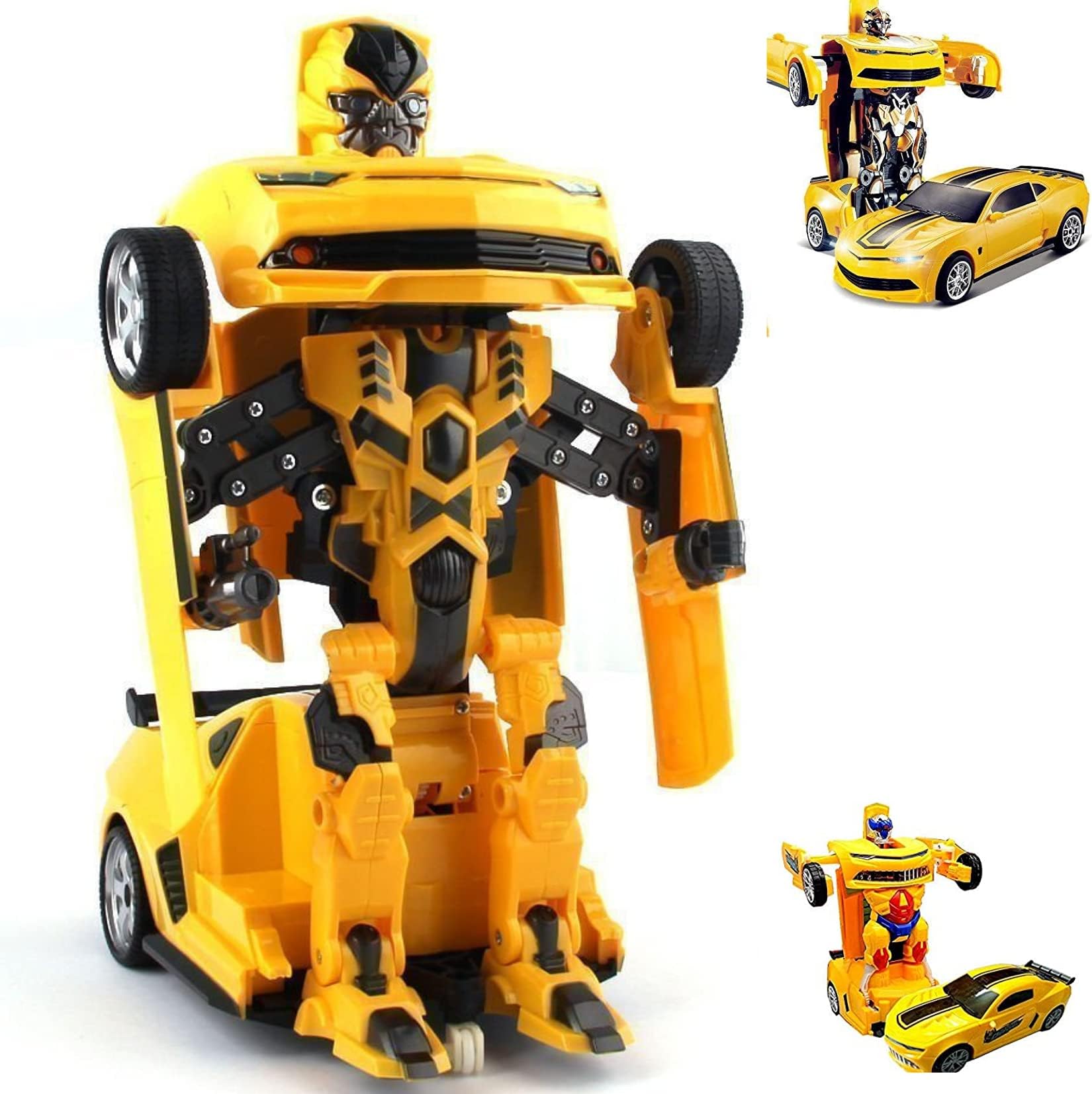 RENIAL® Battery Operated Deformation Robot Auto-Convertible Robot Car Toy for Kids I Yellow