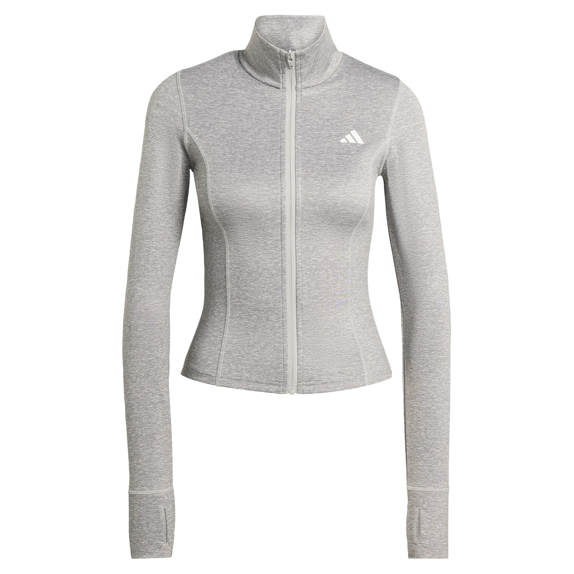 adidas Kobiety Workout Essentials Heather Zip Through Sweatshirt, grey two mel, L