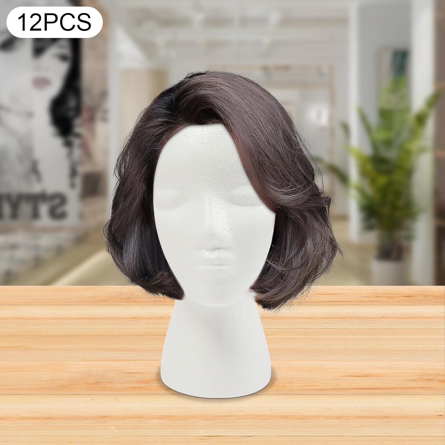 12PCS White Mannequin Heads for Wig Styling, EPS Realistic Female Foam Wig Display Heads, for Hats, Hair Practice, 20.87" Circumference, 11.02" Height, for Salon & Styling