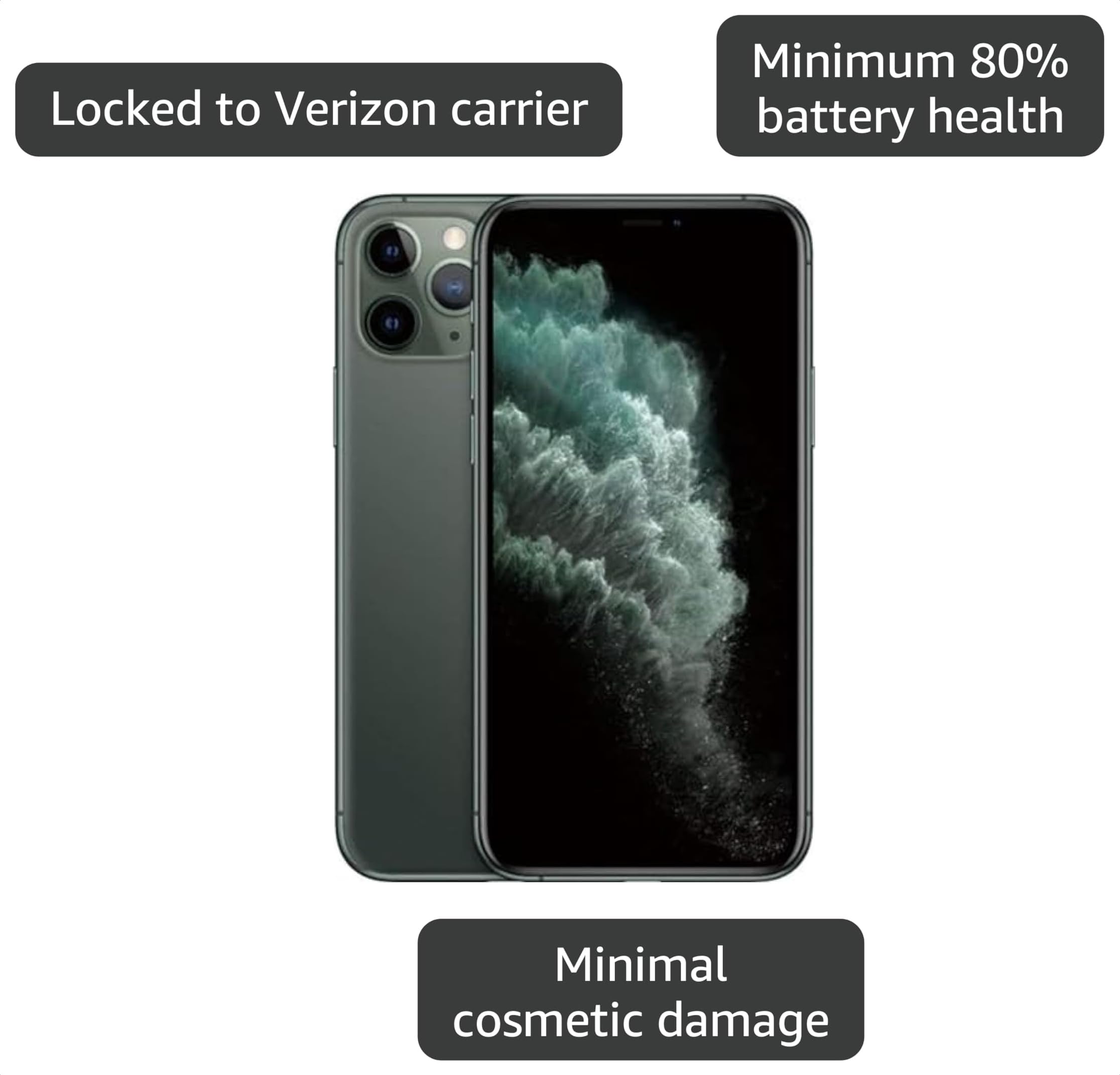Amazon.com: Apple iPhone 11 Pro, 256GB, Midnight Green - Unlocked