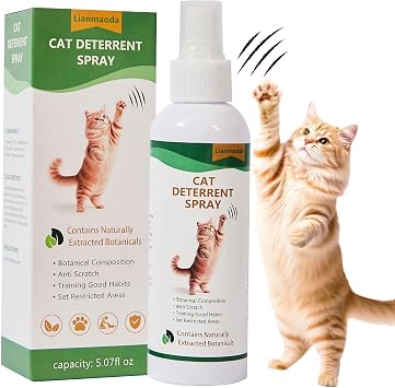 Natural Cat Deterrent Spray,Anti Scratch Repellent for Furniture | Effective cat training spray prevents scratching & chewing. Gentle formula safe for kittens and indoor household surfaces
