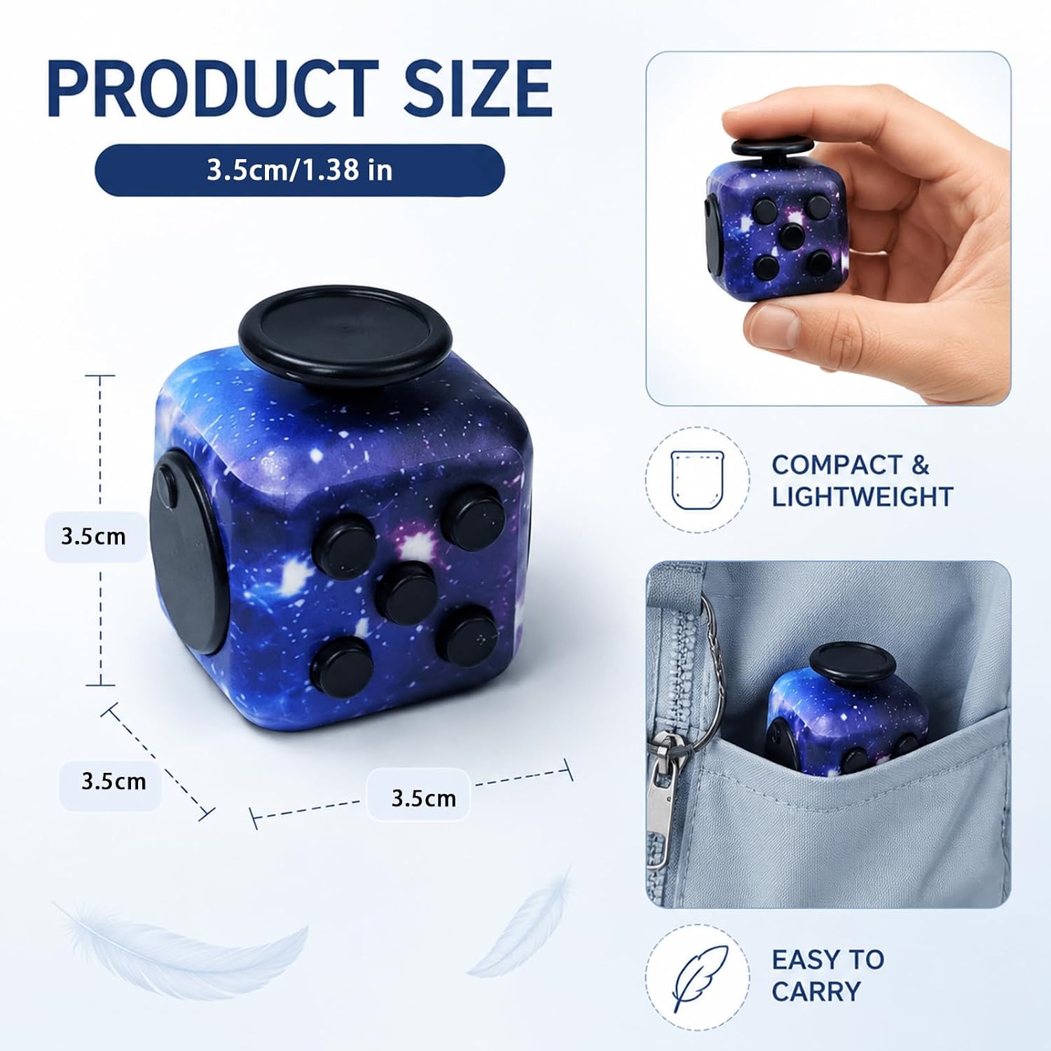 6-Pack Fidget Cube for Adults, Multi-Sided Sensory Anxiety Relief Toys with Silent & Audible Modes, Infinity Cube Handheld Gadgets for ADD/ADHD/OCD, Fidget Gadgets Focus & Relaxation