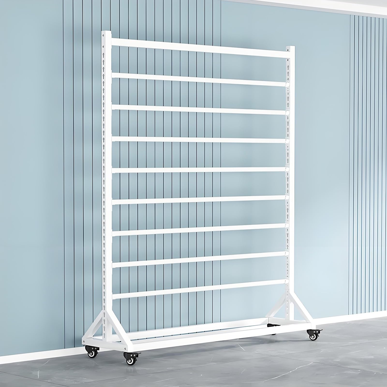 Stoffrollenhalter – robuster mobiler Organizer mit verstellbarer Aufhängestange zur Aufbewahrung von Stoffrollen, Tischdecken, Fensterfolien und Tapeten Gewerbe, Industrie & Wissenschaft