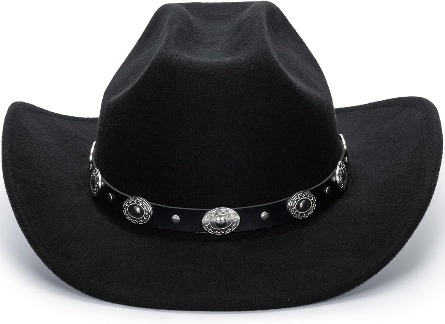 Felt Cowboy Hat for Women Men, Rolled Up Fedora Western Hat with Gus Buckle Belt, Disco Rhinestone Cowgirl Hat S/M - Image 5