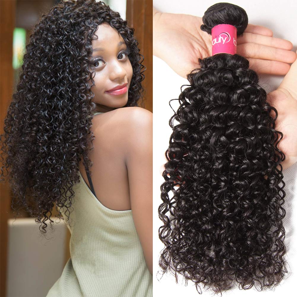 Compatible with Longqi Brazilian Curly Hair 1 Bundle 10A 100% Jerry Curl Human Virgin Hair Weave 100g 10 Inch Natural Color