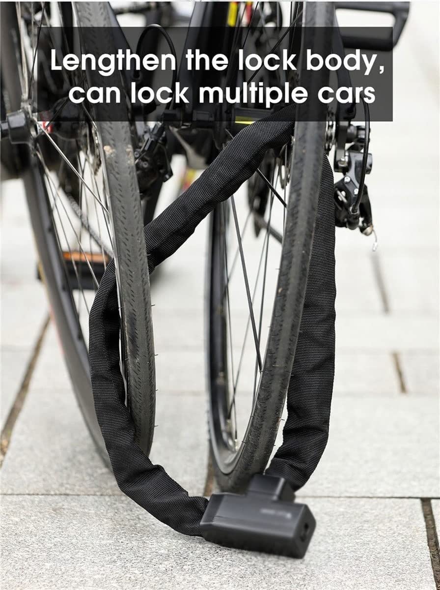 Lucchetto antifurto con Cavo, Lucchetto per Bicicletta in Lega di Acciaio MTB, Accessori per Bici da Moto, Lucchetto a Catena per Bici elettrica, lucchetti per Ciclismo (Nero 100 cm)