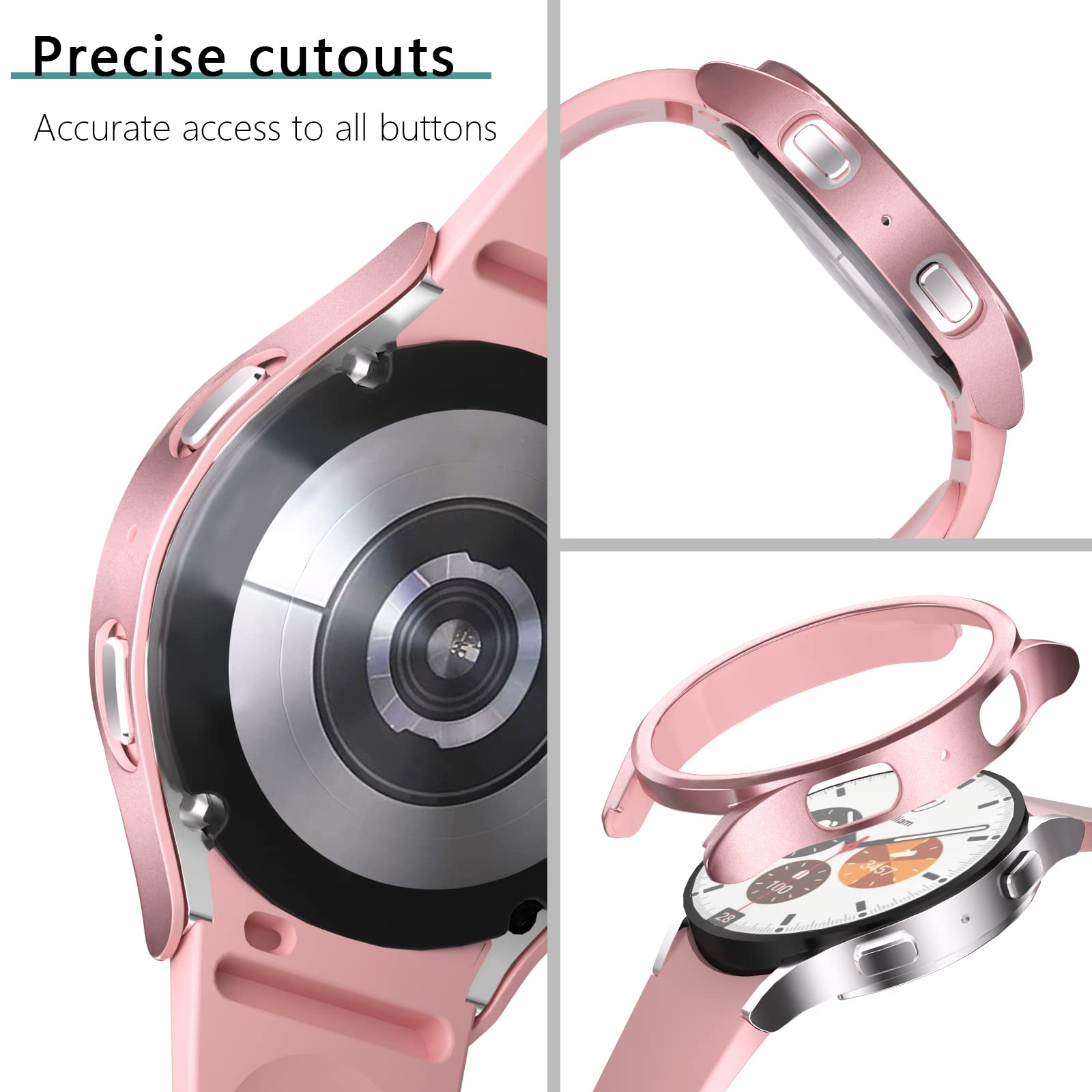 Pellicola proteggi schermo per Samsung Galaxy Watch 4 40 mm, confezione da 5 + 5, custodia rigida in policarbonato e custodia protettiva in vetro temperato per Samsung Galaxy Watch 4 40 mm