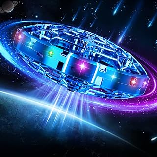 Drone for Kids, 2025 Upgrade Flying Toys with LED, Hover Boomerang Mini Drone, Hand Operated UFO Flying Orb Ball, Christmas Birthday Gifts for 6 7 8 9 10 11 12+ Boys Indoor Outdoor (Blue)