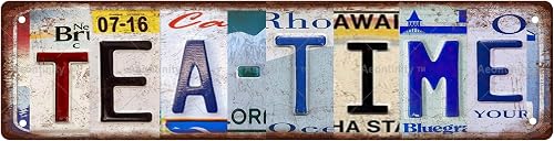 TEA TIME Metal Tin Street Sign Bar Cafe Garage Cave Home Room Wall Bathroom Farm