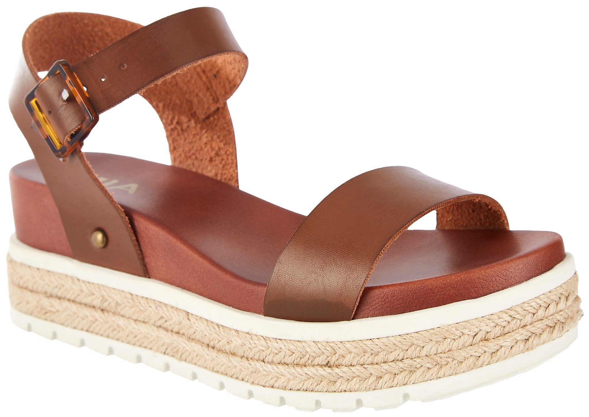 MIAWomens Ayesha Flat for Me Sandals 8 Cognac