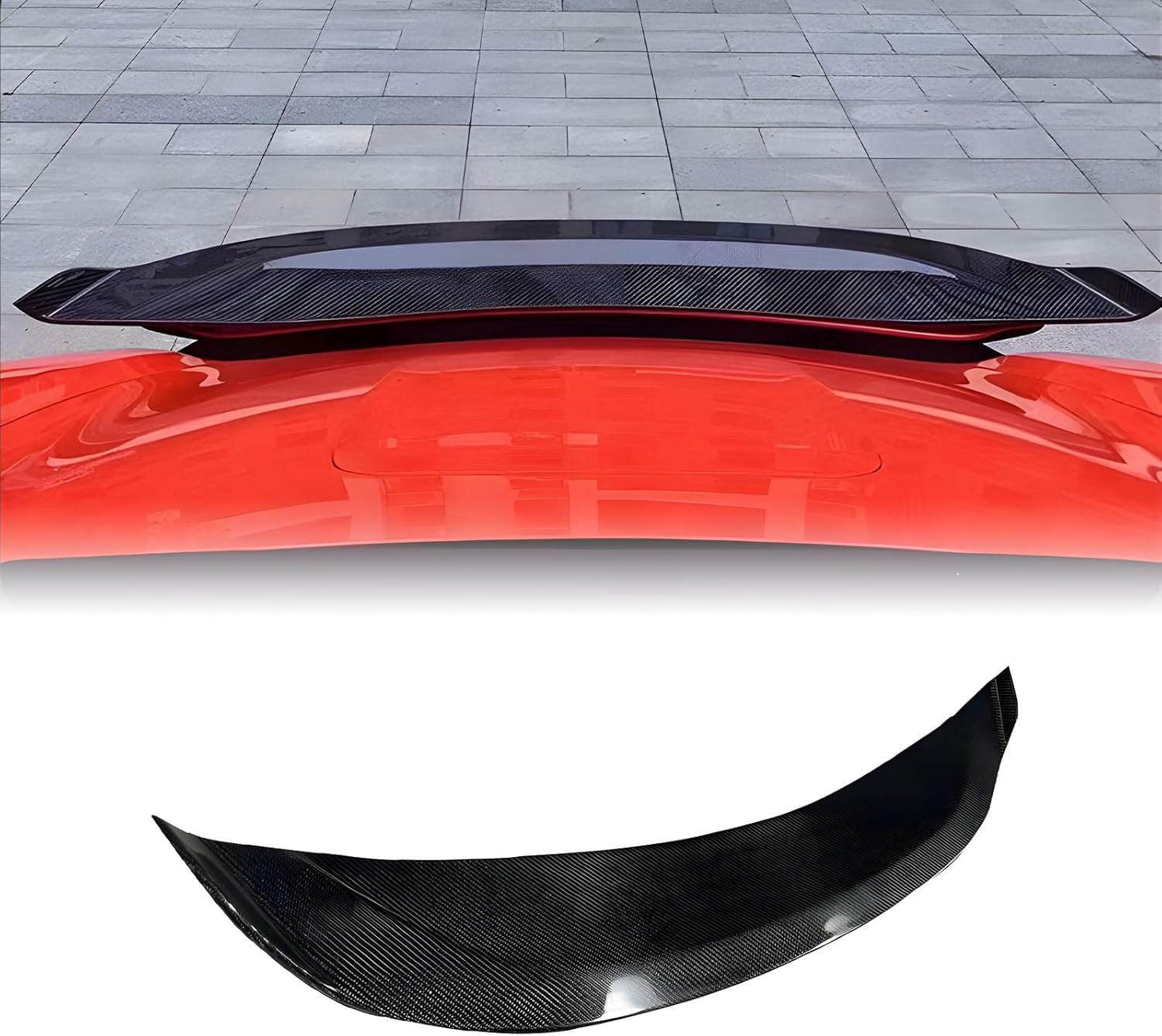 Carbon Fiber Rear Spoiler Compatible with Porsche 718 2016–2024 Rear Trunk Lip Spoiler Wing Vehicle Body Styling Kit