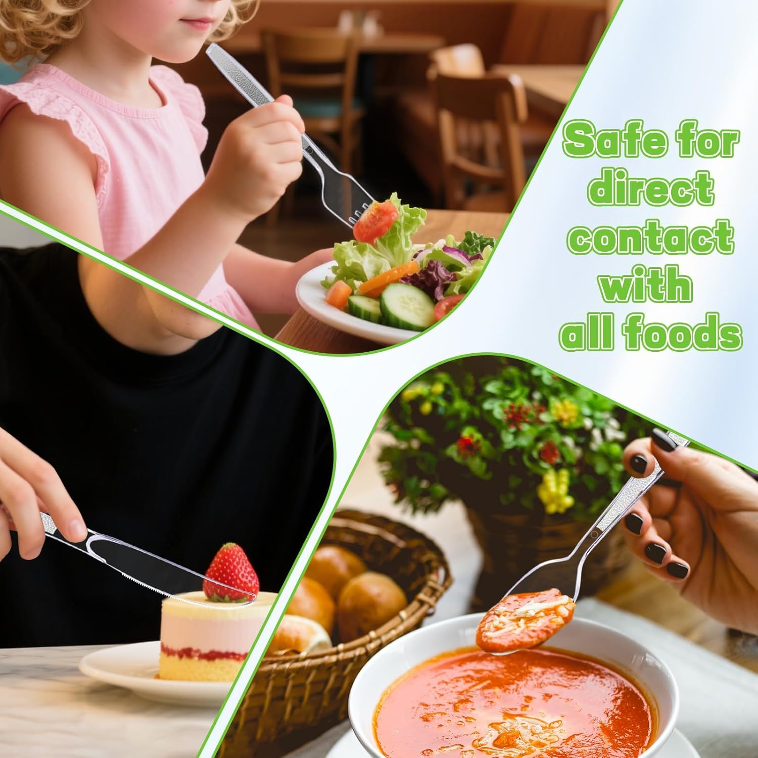 7.5" Extra Plastic Knives Heavy Duty, 120 Count Premium Disposable Plastic Knives Bulk, BPA-free & Heat Resistant, Solid and Sturdy Clear Knives for Parties, Events and Daily Use - Image 4