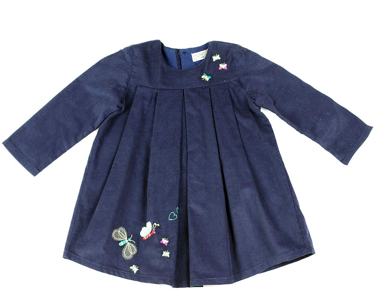 PHLONA Little Baby Girls' Corduroy Babydoll Dress Navy
