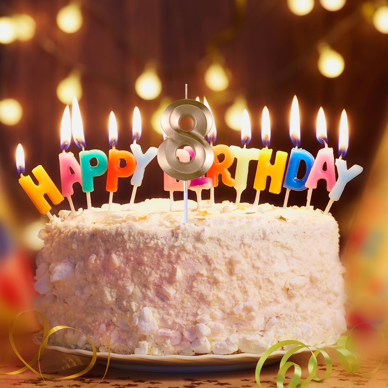 Mciskin Ensemble De Bougies Numérotées Dorées, 14 Bougies Dorées Pour Gâteau, Bougies Dorées « Happy Birthday », Bougies En Spirale, Décorations De