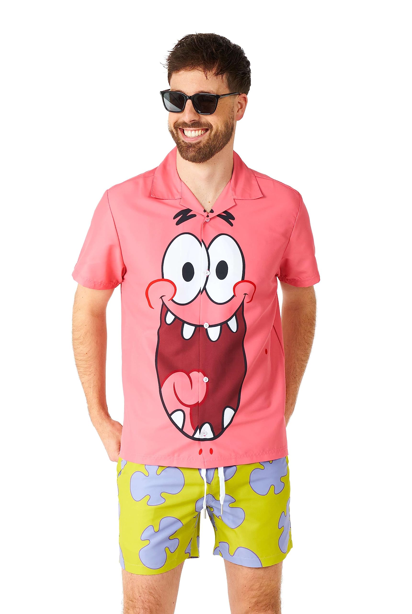 Suitmeister Herren Kostüm Set – Shorts & Hemd – Halloween, Party, DC, Spongebob, Pride, Hawaii