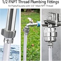 Vista 7 de WiseWater Juego de 4 adaptadores giratorios PEX de 1/2" x 1/2" FNPT para agua potable, accesorios de latón DZR sin plomo con anillos de crimpado