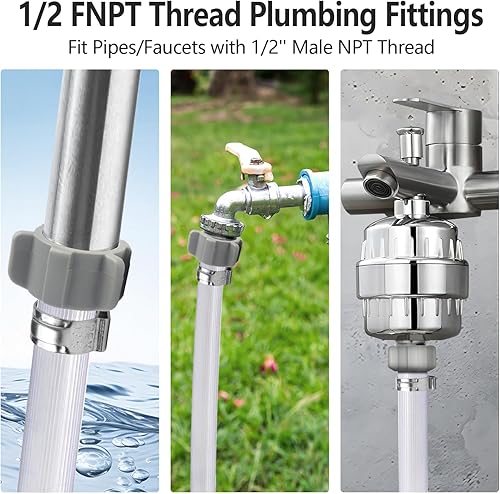 Miniatura 6 de WiseWater 4 adaptadores giratorios NPT de 12 pulgada PEX-B a 12 pulgada hembra, certificado NSFANSI 61 para agua potable, accesorios de latón con